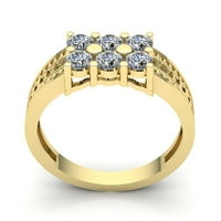 Originalna 0,75ct okrugli rez dijamantski muški klaster klasični godišnjički zaručnički prsten čvrst
