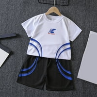 B91XZ Djevojka Odjeća Dječja djeca Djeca Dječje odijelo za kratke rukave za djecu Trčanje sportske odjeće Ležerna odjeća za brzo sušenje Bijelo, Veličine 2 godine