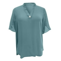 Hupta žene Ljetne vrhove kratkih rukava casual majice V izrez šifon bluza