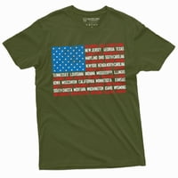 Muška američka državna naziva države Majica Patriotic 4. jula Amerika Amerika Tee