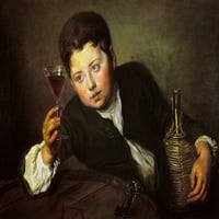 Mercier: Vinski taster. TASTER VINA. Ulje na platnu, početkom 18. veka, Philippe Mercier. Poster Print by