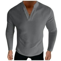 Muška modna bluza stalko ovratnik pune boje majica s dugim rukavima Top bluza muško meka Dnevna odjeća