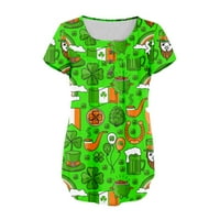 Zelena majica ST PATRICKS Dnevna košulja za žene Ljeto Ležerne prilike plus veličine Vrhunski slatki