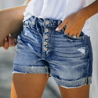 Tking modni ženski ljetni traper kratke hlače Ležerni srednji struk uništeni traperice sa džepovima