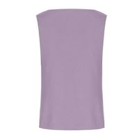 Tankini vrhovi za žensko čišćenje Trendy Solid Boja V-izrez Udobna labava majica bez rukava bez rukava