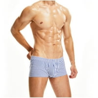 Lopecy-Sta Men Casual Striped Boxer Gatches Prozračivo slabo strukske bočne hlače Donje rublje hlače