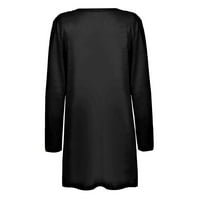 Shop Pride Styles, Axxd Solid Dugi rukav džepni kardigan Plaid košulja za žensku čišćenje crna Veličina