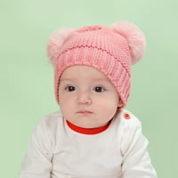 Bueautybo Unise Baby Toddle Kids Winter Hat Scarf rukavice Scalsu loll Solid Boja Dječja djeca Dječja