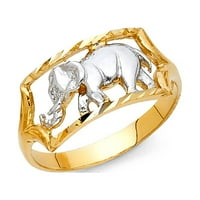 14K dva tona zlatnog sretnog ručnog prstena Charm