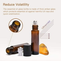 Esencijalne boce ulja ML amber staklene prazne boce sa valjkama od nehrđajućeg čelika dodatne kuglice,