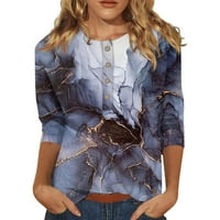 Qwertyu majice za žene Grafičko dugme dolje Grafičke ženske majice i bluze rukav ležerni vrhovi Ljetne
