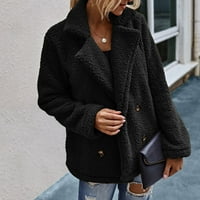 Cuoff Womens plus veličine kaputi i jakne s dugim rukavima H lapel dvostruko dugme jesen zimski kaputi