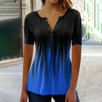 Usmixi ženske bluze i vrhovi Dressy moda jednokradne majice s jednim grudima ljeto V-izrez kratki rukav