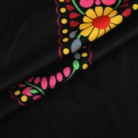 Cacommmark Pi ženski vrhovi plus veličine košulja za čišćenje ljeto tiskana bluza s kratkim rukavima