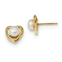 14K zlatni bijeli gumb slatkovodni kultivirani biserni minđuše mjeri 8,82x široki nakit pokloni za žene
