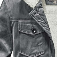 Fitoronska zimska jakna za muškarce - toplo od runa opuštena fit solidna vintage rever s dugim rukavima