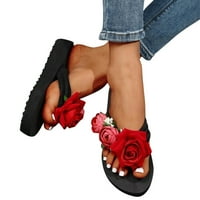 Ženske sandale Dame Ljeto Flip Flops Otvoreno TOE Cvijeće Bohemijske casual sandale crvene veličine 8