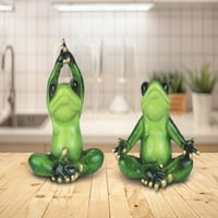 Oklop 2-PC Yoga Frog Hot Lotus Pose 4 H statuu smiješna ukras životinja Figurica figurica