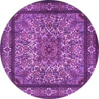 Ahgly Company u zatvorenom okruglom perzijskim ljubičastim tradicionalnim prostirkama, 8 'kruga