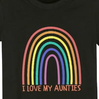 T-majica za djevojke TODDLER Ljeto SOLID Boja Rainbow Print Volim svoje Anties s kratkih rukava s kratkim