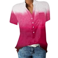 Ženske košulje Žene Ležerne prilike ispisane V-izrez Majica s kratkim rukavima, pulover labavo bluza