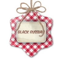 Božićni ukras crni ruski koktel, vintage stil crveni plaid neonblond