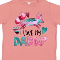 Inktastic Volim svog oca ružičaste i plave fo sa srcima poklon dječaka malih majica ili majica mališana