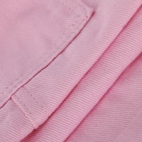 Muški traper bib ukupne kratke hlače Labavene letnje šetnje kratke hlače iznad koljena Dužina kratkih kratkih zumbica ružičasti XL