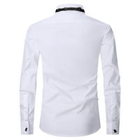 Muška vrhova - bluza s dugim rukavima svečana košulja košulja sa punim gumb prema dolje, za proljeće