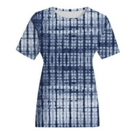 Chueow ženski ljetni vrhovi uzročni okrugli izrez za ispis bluza kratkih rukava majica