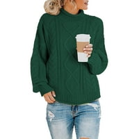 SOIGHEXZC ženski pulover Dukseri za vrat dukseri dugim rukavima na dugim rukavima na vrhu casual bluza