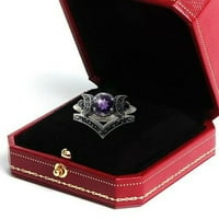 Voss nakit Moon nakita pokloni za žene Crveni ametistotni mjesec prsten za prstenje zvona