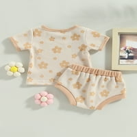 MA & Baby Toddler Baby Girls Outfit Flower Print Ljeto Kratki rukav Majica Tors Shars set