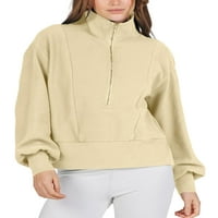 Ženska labava pulover, čvrsta kauta s dugim rukavima dugim rukavima dugim zatvaračem