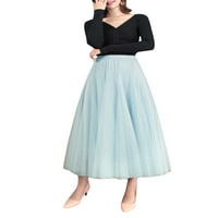 Eyicmarn ženske solidne boje duge suknje slojeviti tille elastične strukove proljeće ljetne modne casual