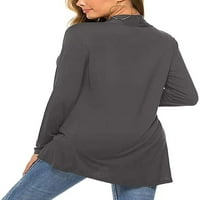 Danceemangoos Žene Jednostavan stil kardigan, puna boja dugih rukava s džepovima, s L XL XXL