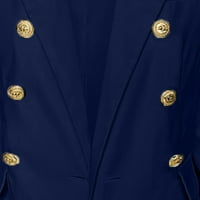 Cleariance Blazer jakne za žene Ženske dugmad Dugih rukava Solid uredski kaput Cardigans Jaknu dugu dugu
