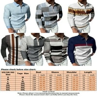Capreze Polo dugih rukava za muške patentne pulover Ležerne prilike T-majice Vintage Print Holiday Party Tee 16-llcxpol- m