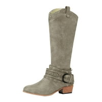 Dyfzdhu Boots Cipele Cowboy Boots Cowboy Hollow Boots Boots za žene Vintage kopče čizme žene Žene žene