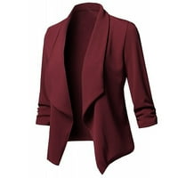 Yubnlvae Blazers za žene Business Casual Cardigan ženski kaput Otvoreno duga jakna Prednji rukav Ležerni