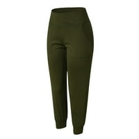 Gaecuw Capris za žene Casual Capri nogavice Plus sila Slim Fit Scrounch Long hlače Lounge pantalone