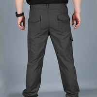 Muški radovi Casual Stretch Hlače na otvorenom Multi džep opuštene fit lagane hlače crna veličina 3xl