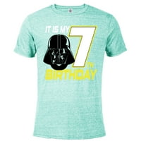 Star Wars Darth Vader 7. rođendan - Pomiješana majica kratkih rukava za odrasle - Prilagođeno-celadon
