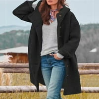 Cleance Žene Ležerne prilike s dugim rukavima Fuzzy Jakne Labavi ugradnju toplim zimskim odjećom Modni