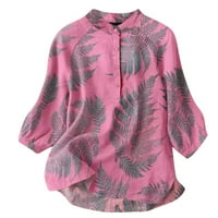 Penkaiy ženska modna casual majica kratki rukav V-izrez dukseri za bluzu ljetne košulje i bluze xxl