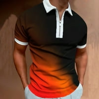 Zermoge majice za muškarce Plus veličine čišćenje muške 3D tiskane rever na pola zip pulover majica