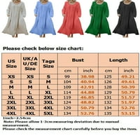 Capreze ženske maxi haljine dugih rukava s ljuljačke haljine Crew Crt Kaftan marelica sa čvrstim bojama