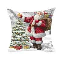Navlake za božićne jastuke, božićni jastuk, zatvoreni božićni dekor, božićni jastuk, jastuk za jastuk, božićne snježne pahulje Santa Claus Početna Dekorativna posteljina jastuk C