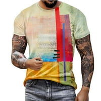 Muška košulja, muškarci modni casual 3D digitalni ispis Sportski kratki rukav ljetni casual vrhovi