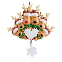 Yotyukeb božićni ukrasi personalizirani obiteljski božićni Xmas Tree Bauble Decoration Ornament Elk Deer Porodica Božićno uređenje hrane